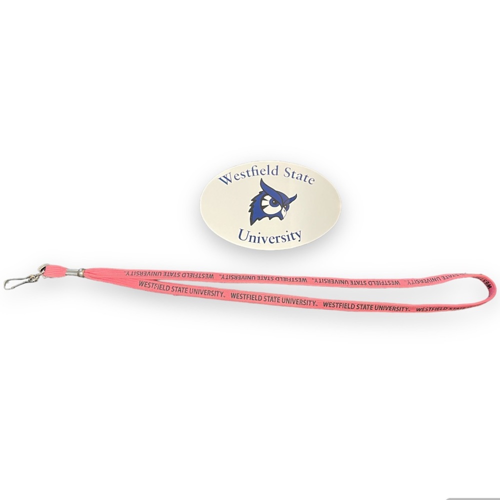 Official Westfield State University Bumper Sticker & Pink WSU Lanyard | 6 x4